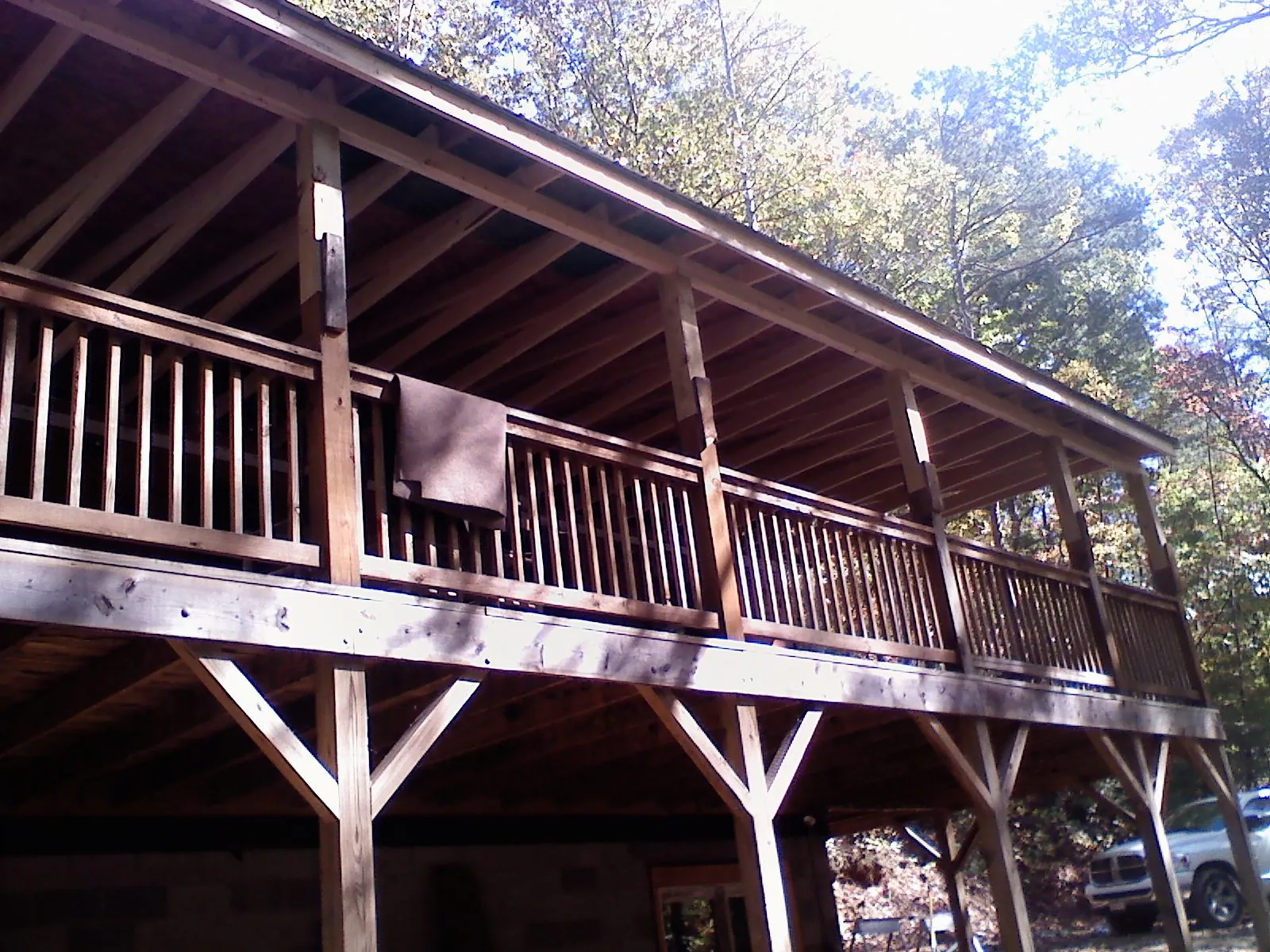 Timber framing under a new elevated porch and deck — Roof Leak Repair in Tracy by Roofing Brothers